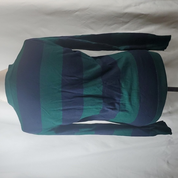 Tommy Hilfiger blue and green striped buttoned cardigan in a size Medium - Picture 2 of 6